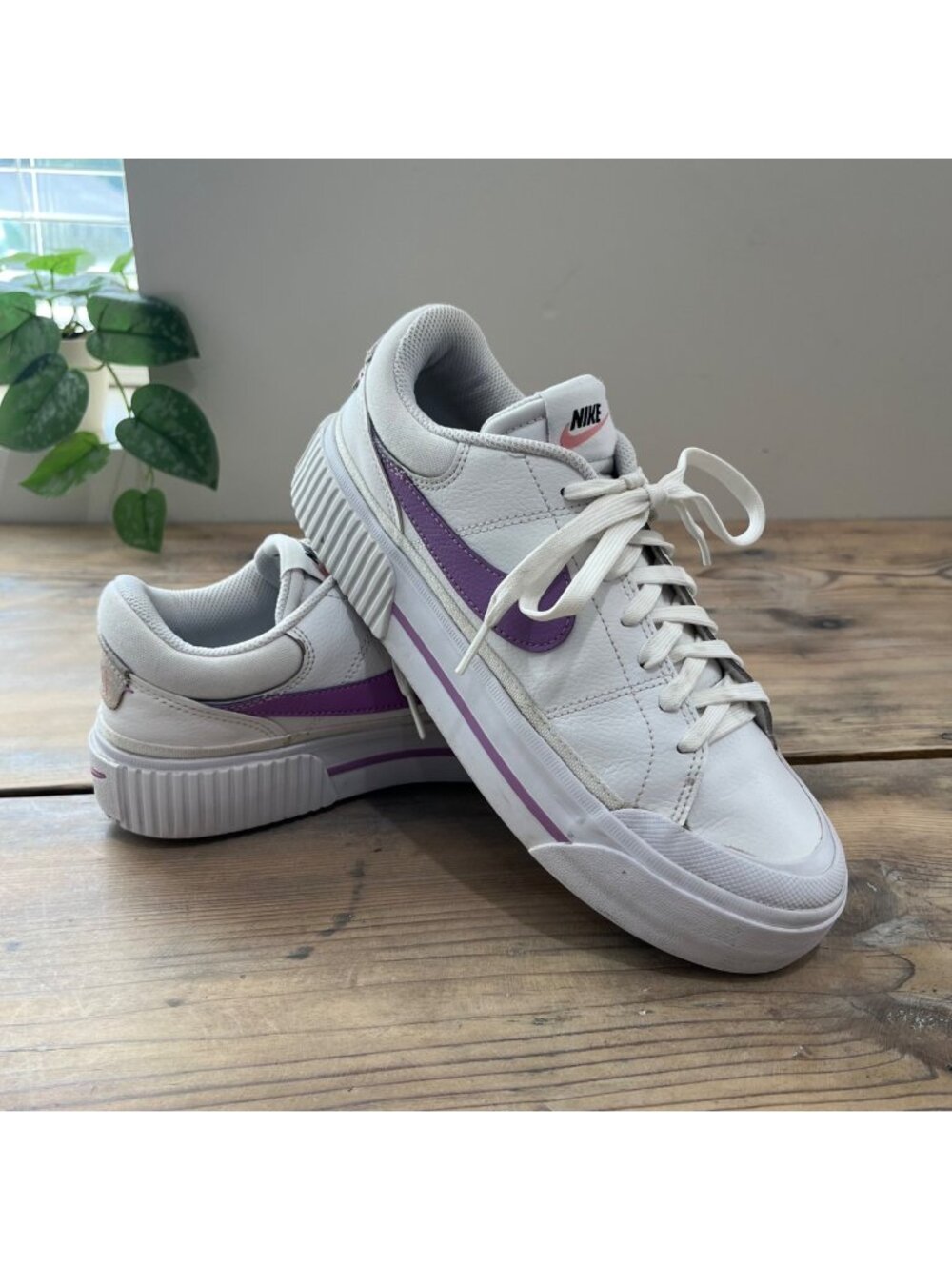 Nike Court Legacy Lift Sneakers Womens 8 Purple Swoosh